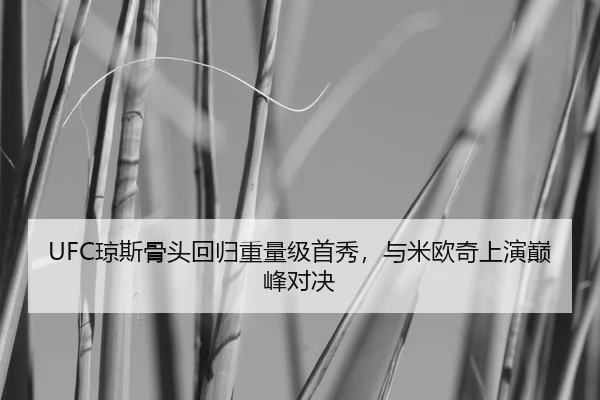 UFC琼斯骨头回归重量级首秀，与米欧奇上演巅峰对决